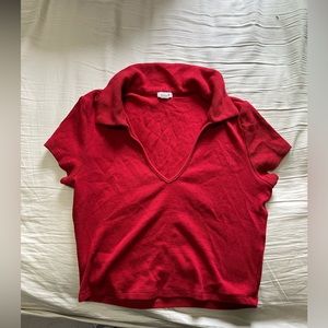 Super comfy red crop top with collar. Size medium